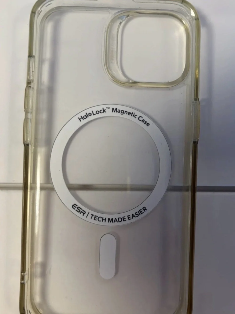 Clear MagSafe-Compatible Phone Case with White MagRing